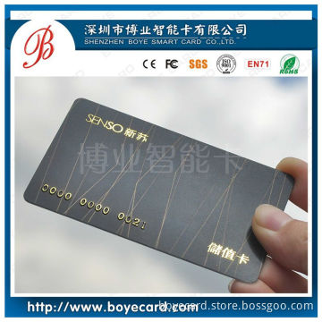Gold Hot Stamping Plastic Card Gold Convex Barcode PVC Card